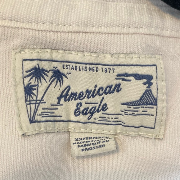 AMERICAN EAGLE WHITE RELAXED FIT HOODIE - Picture 4 of 4